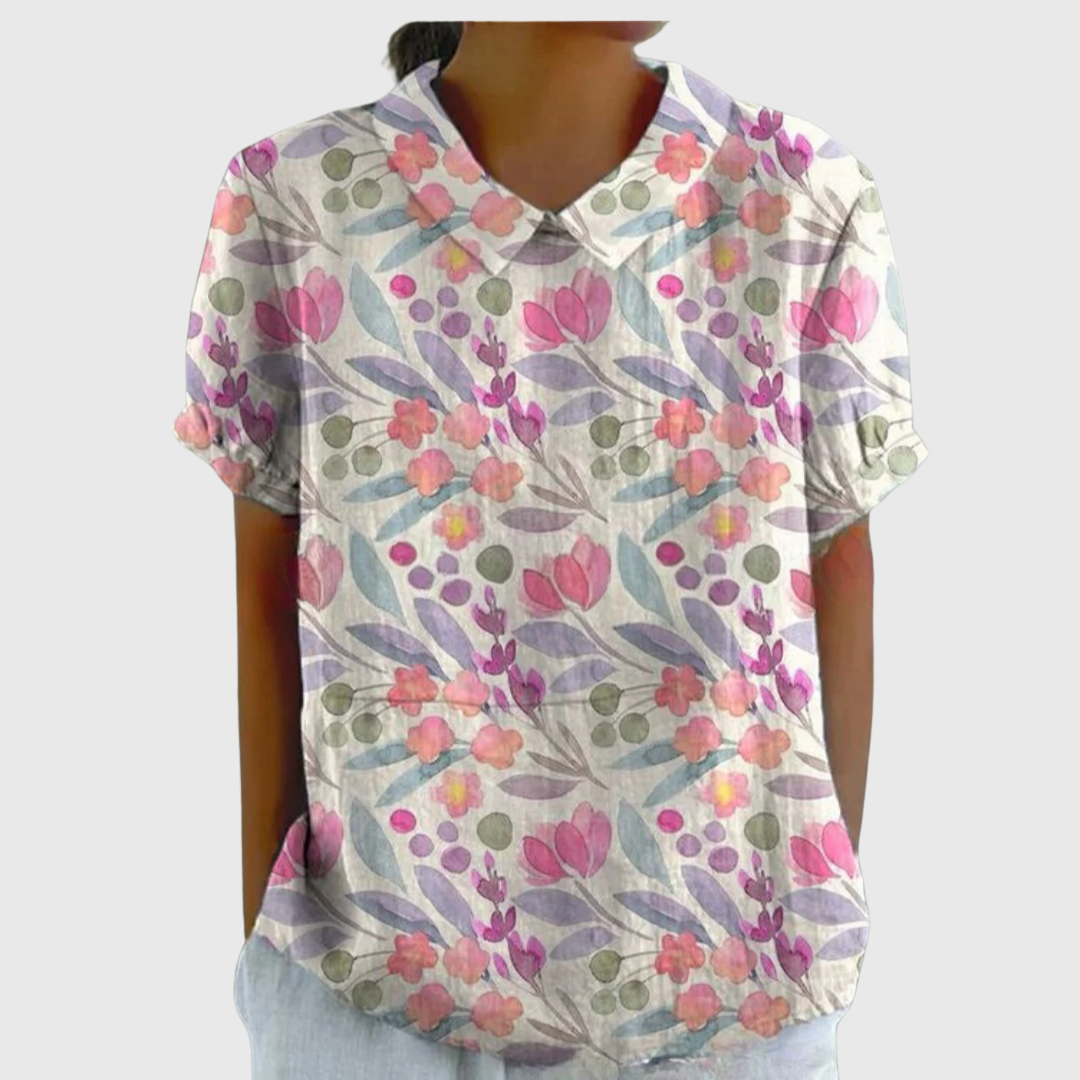 Beatrix | The Pastel Floral Collar Blouse