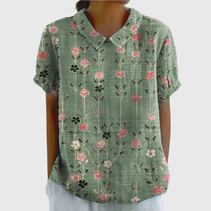 Beatrix | The Pastel Floral Collar Blouse