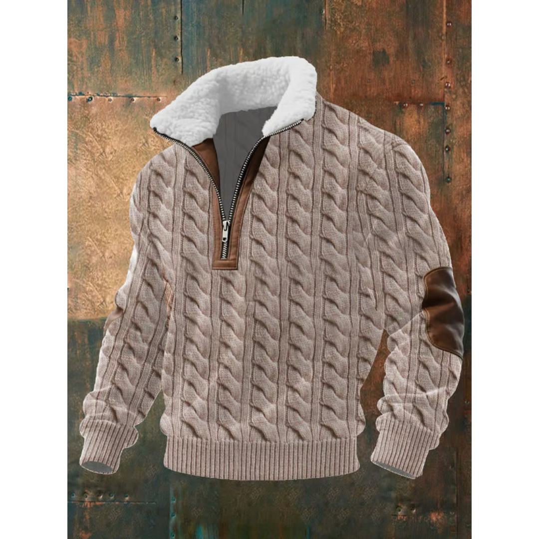 Ettiene | Fleece turtleneck with zipper and high collar