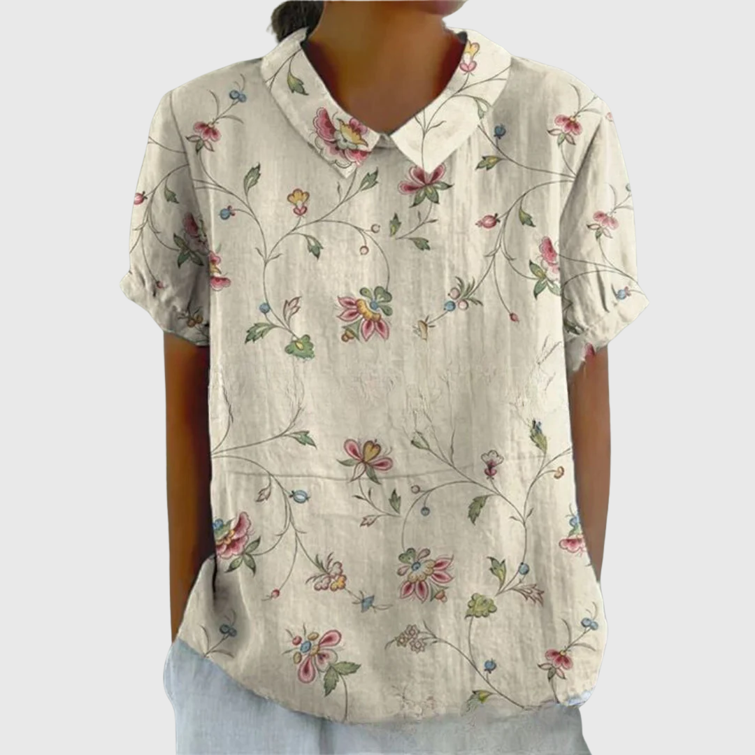 Beatrix | The Pastel Floral Collar Blouse