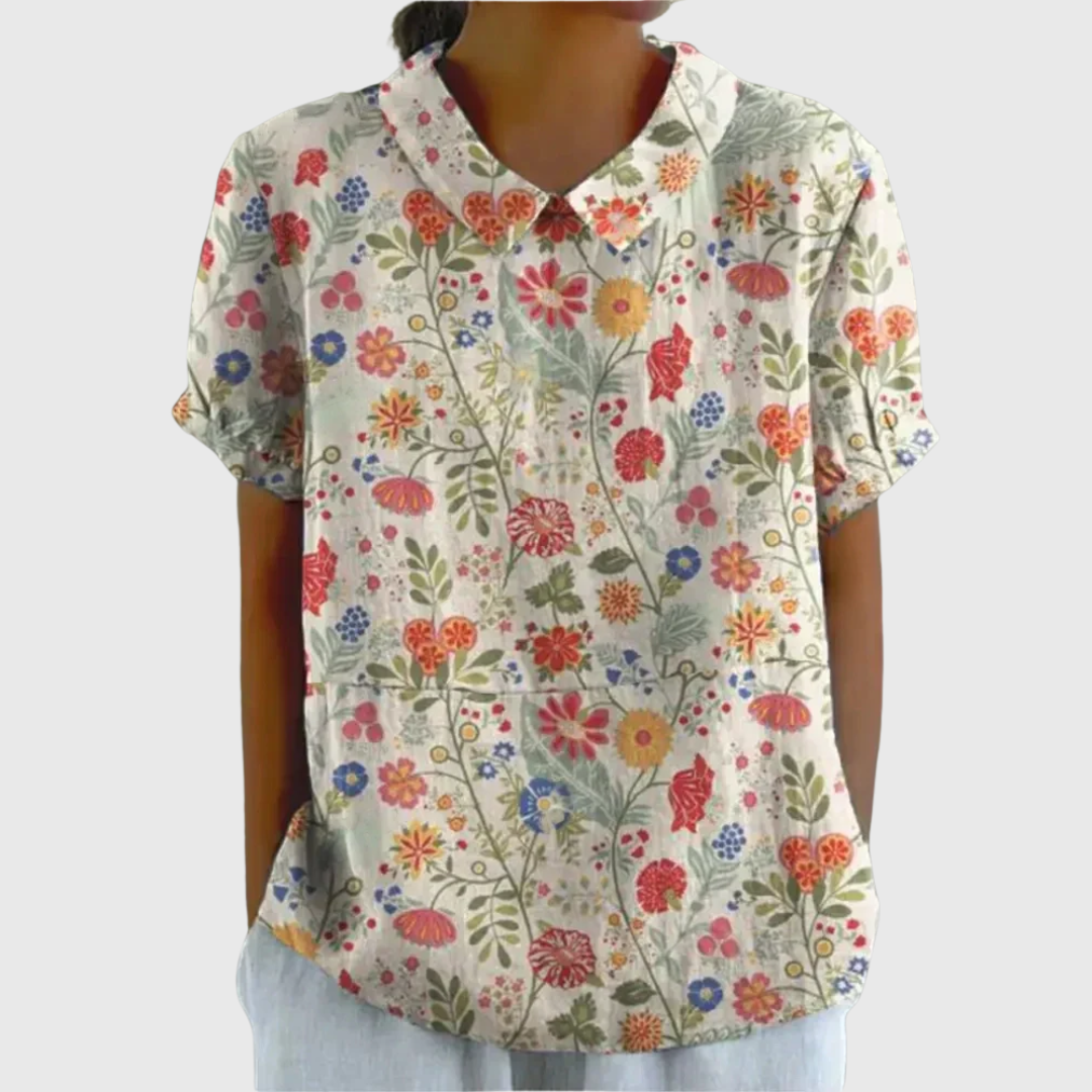 Beatrix | The Pastel Floral Collar Blouse