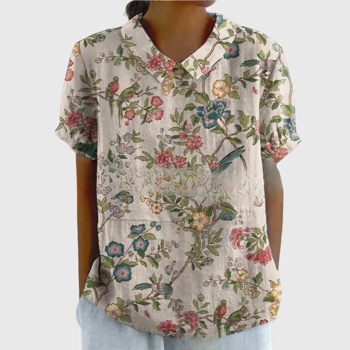 Beatrix | The Pastel Floral Collar Blouse