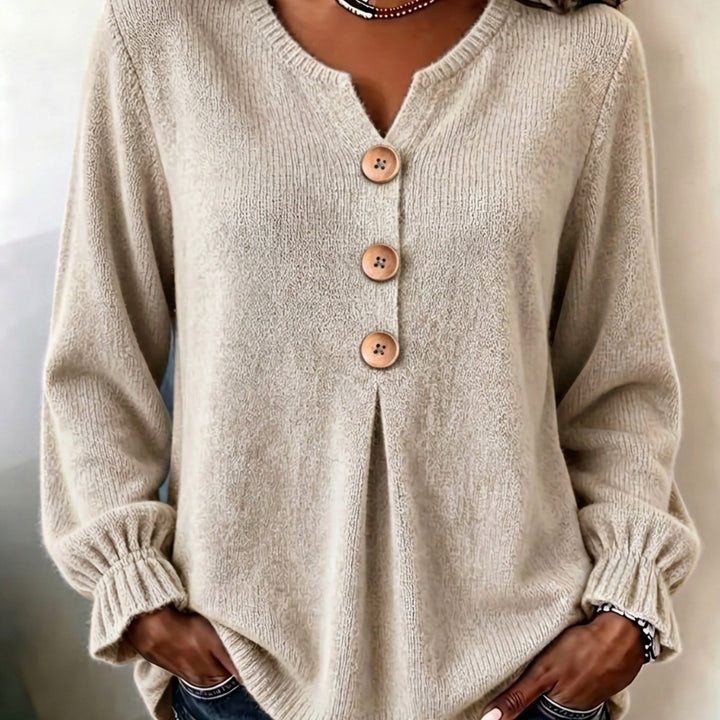 Lydia | The Pleated Henley Top