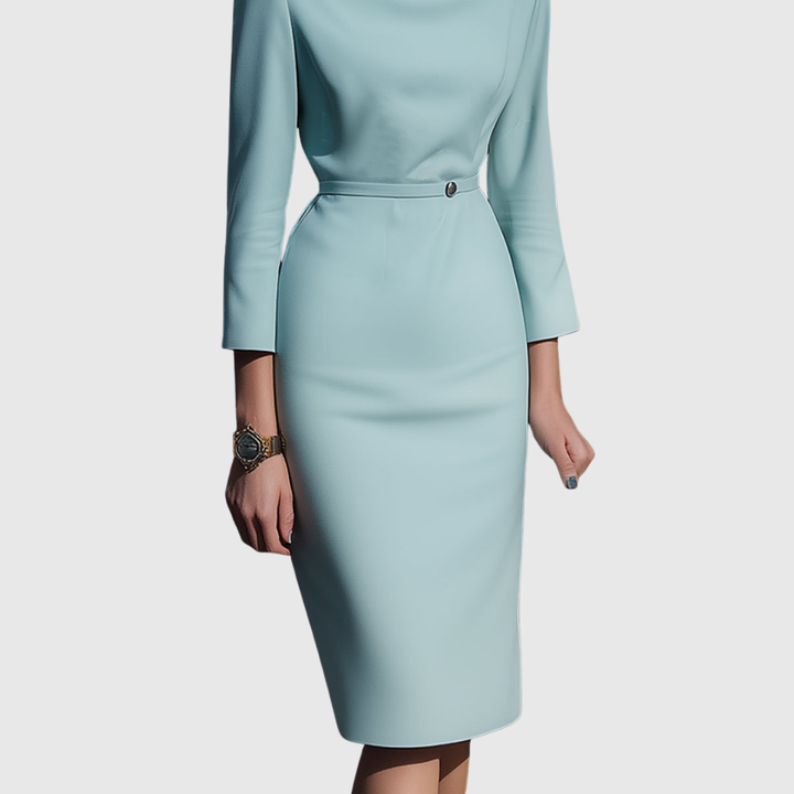 ALICE | DRAPED PENCIL MIDI DRESS