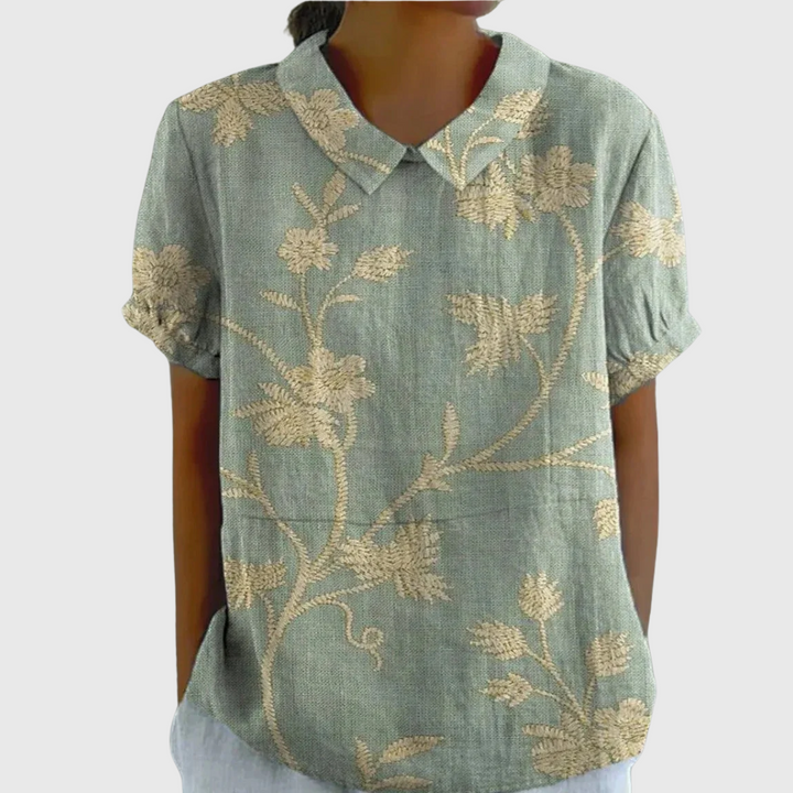 Beatrix | The Pastel Floral Collar Blouse