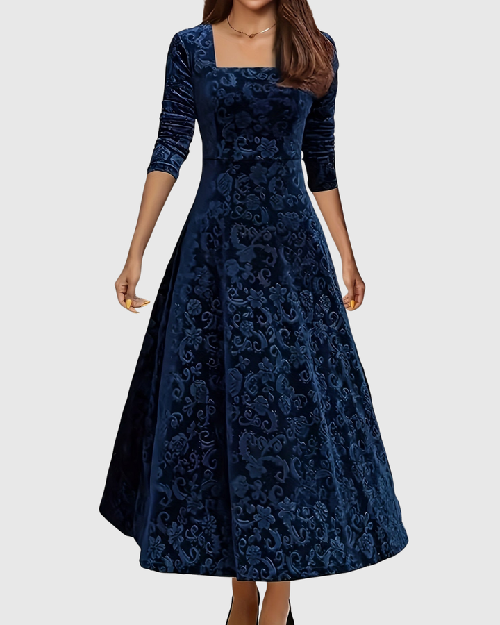 VESPERA | GRACEFUL FLORAL MIDI DRESS