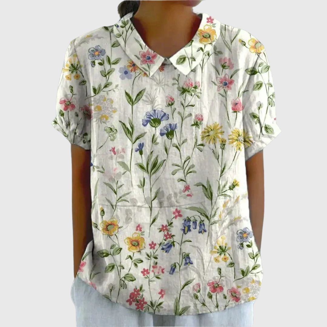 Beatrix | The Pastel Floral Collar Blouse