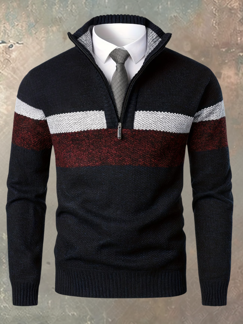 Stylish Men's Sweater with Half Zip