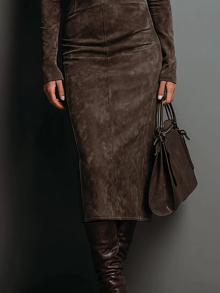 Lorène | Brown Midi Dress