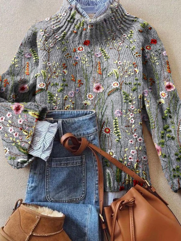 Celia | The Floral Roll Neck