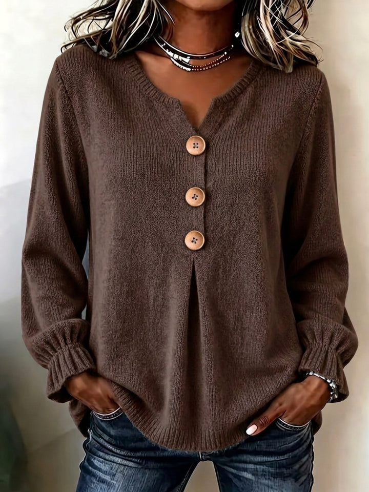 Lydia | The Pleated Henley Top