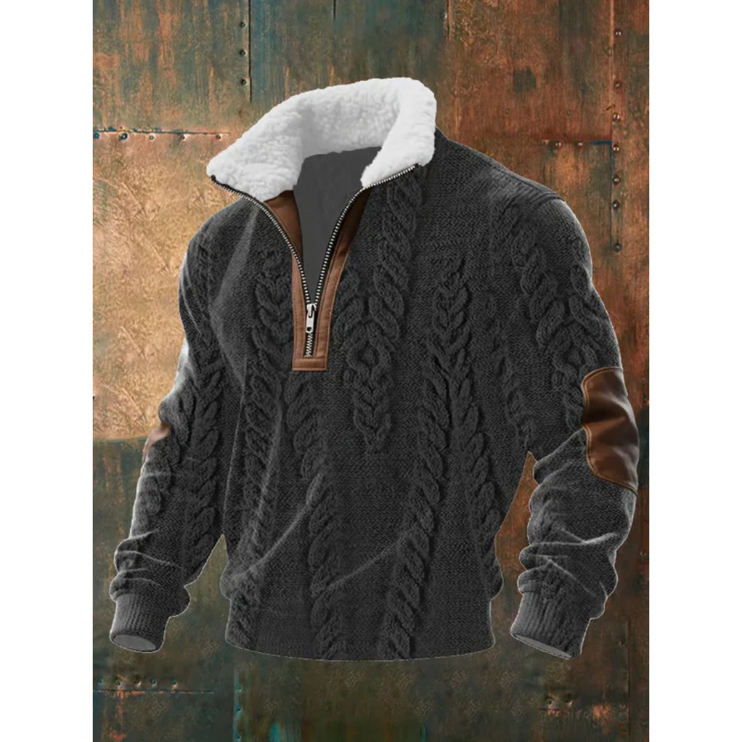 Ettiene | Fleece turtleneck with zipper and high collar