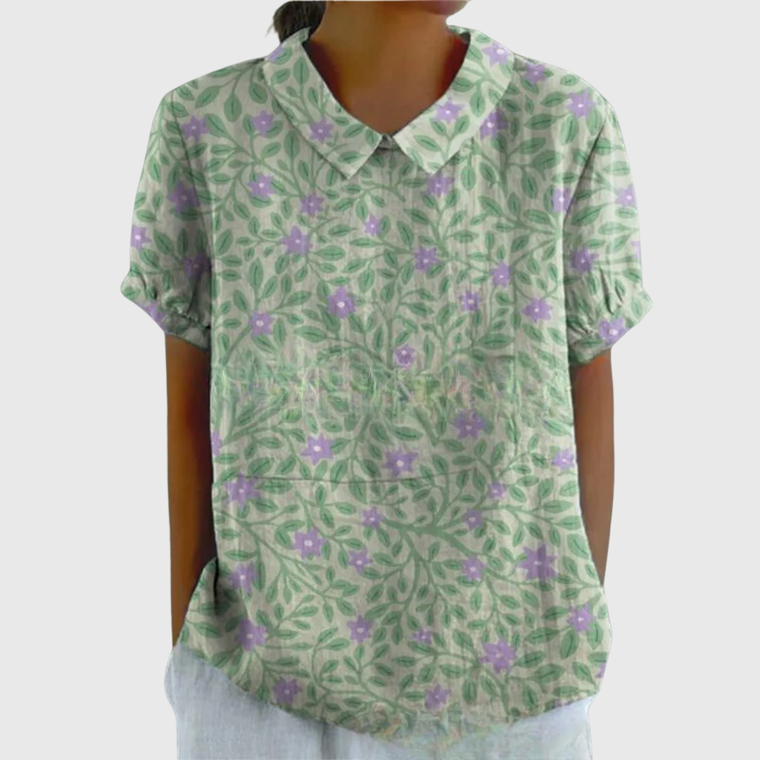 Beatrix | The Pastel Floral Collar Blouse