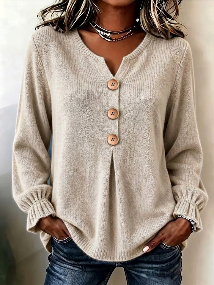 Lydia | The Pleated Henley Top