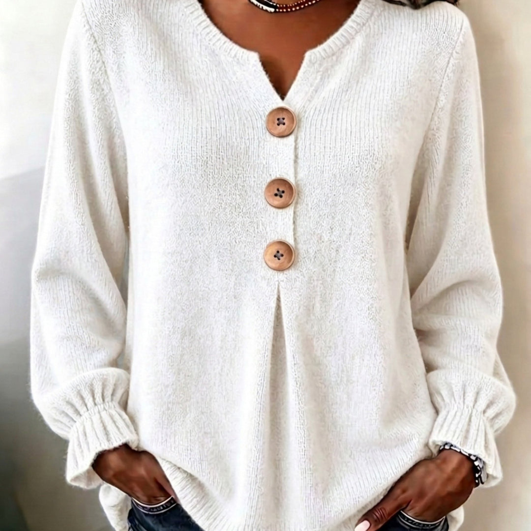Lydia | The Pleated Henley Top