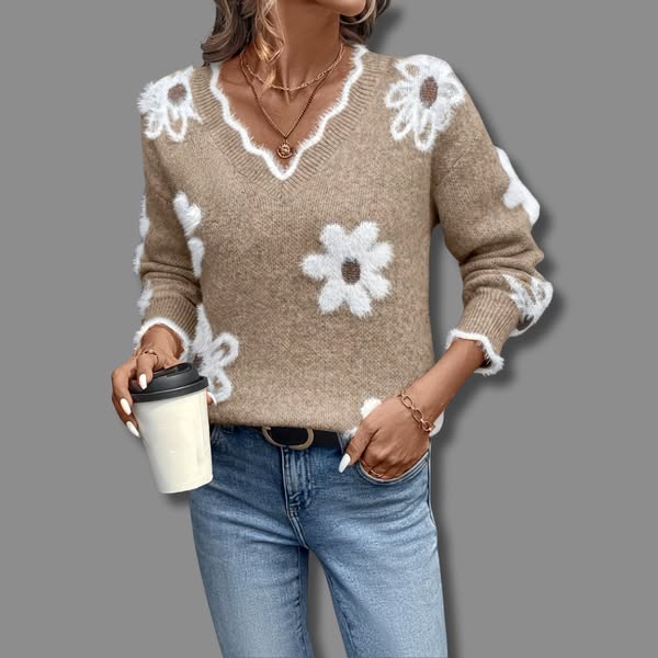 Juliet | The Floral V Neck Jumper