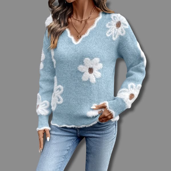 Juliet | The Floral V Neck Jumper