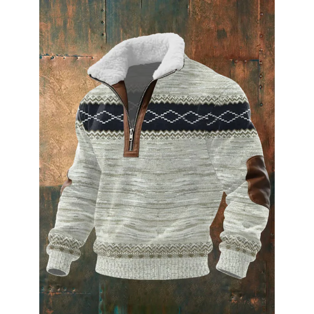 Ettiene | Fleece turtleneck with zipper and high collar