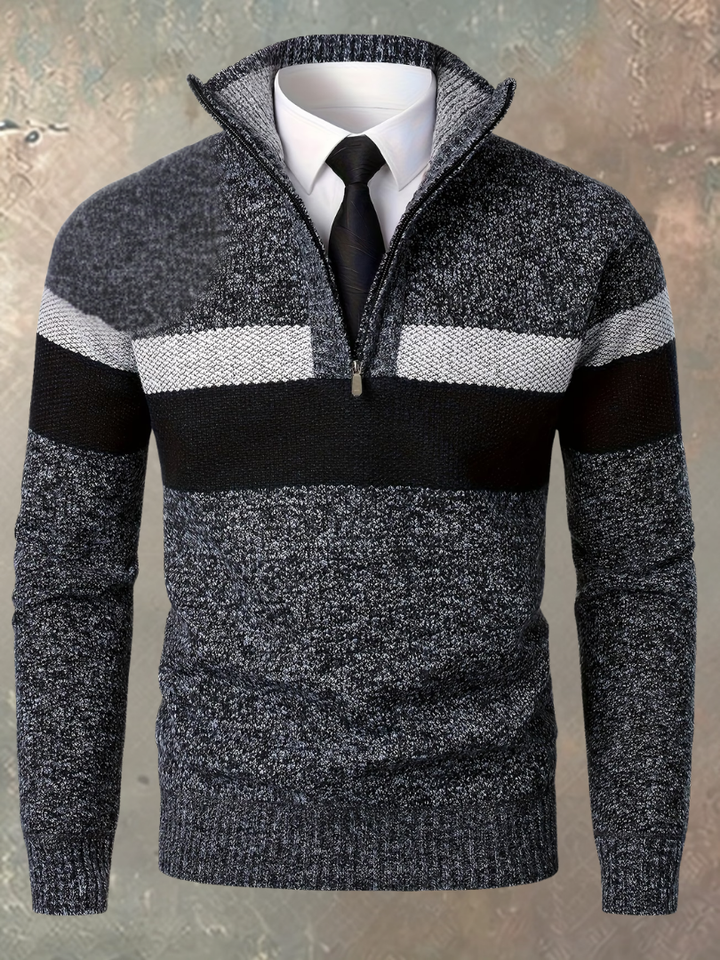 Stylish Men's Sweater with Half Zip