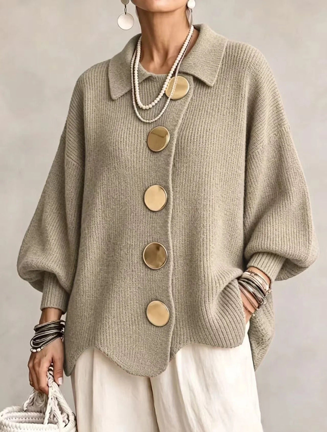 Annabel | The Gold Button Cardigan