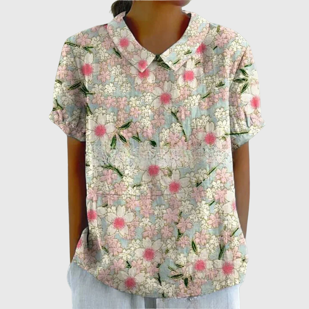 Beatrix | The Pastel Floral Collar Blouse