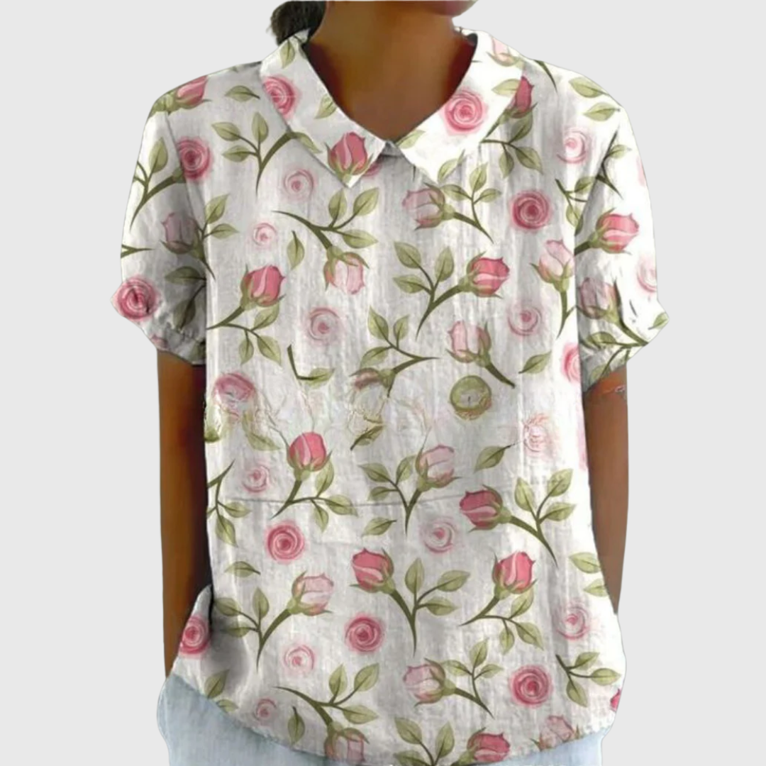 Beatrix | The Pastel Floral Collar Blouse