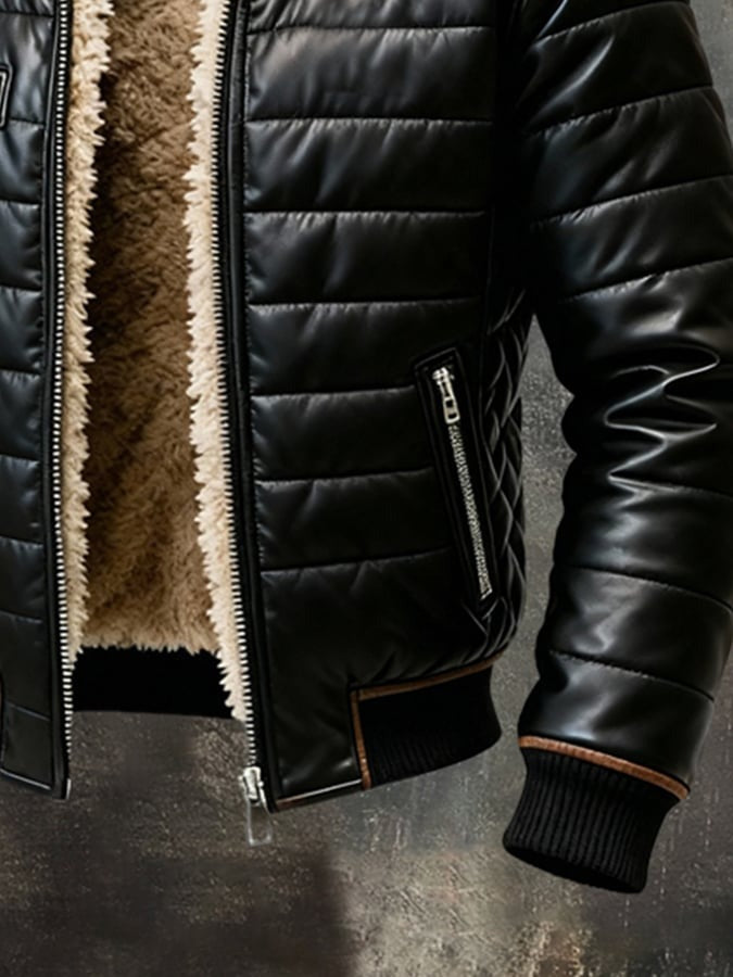 Coat with a high collar and refined cut