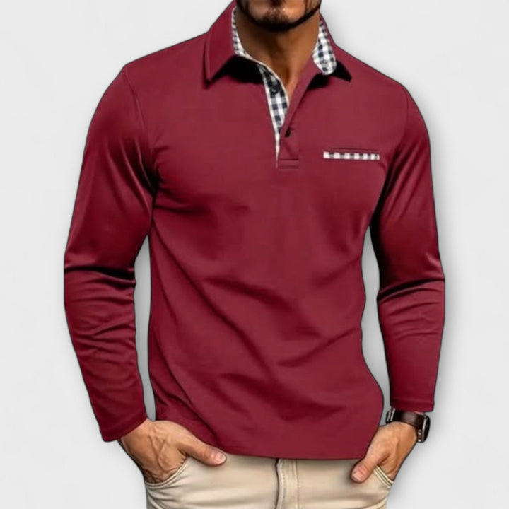 Classic long-sleeved polo shirt