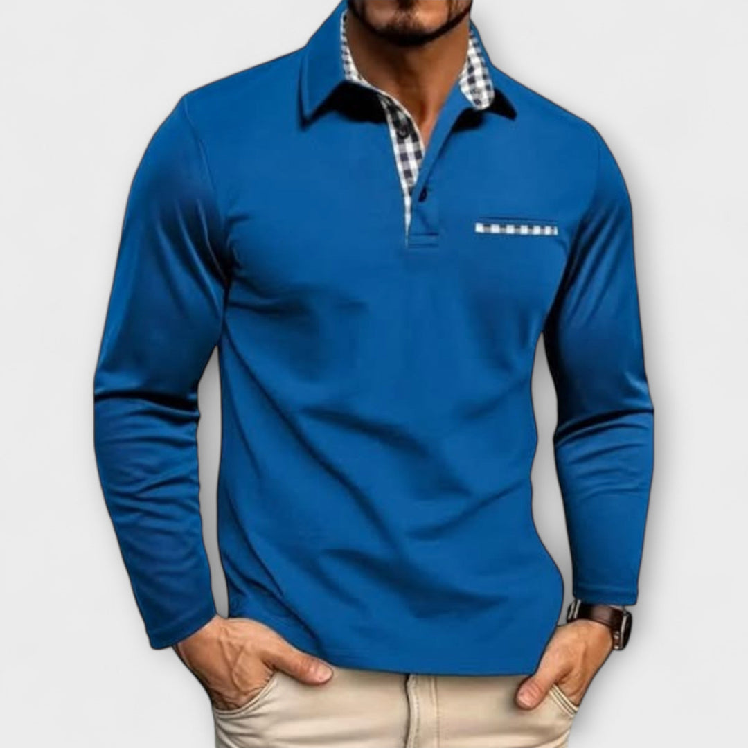 Classic long-sleeved polo shirt