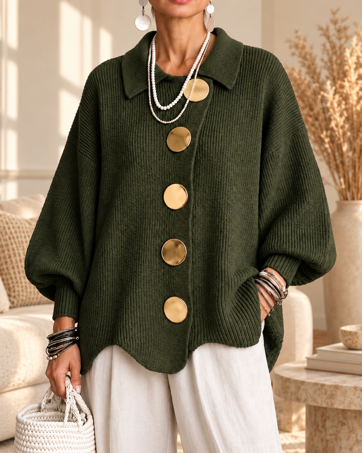 Annabel | Oversized Collared Button Cardigan