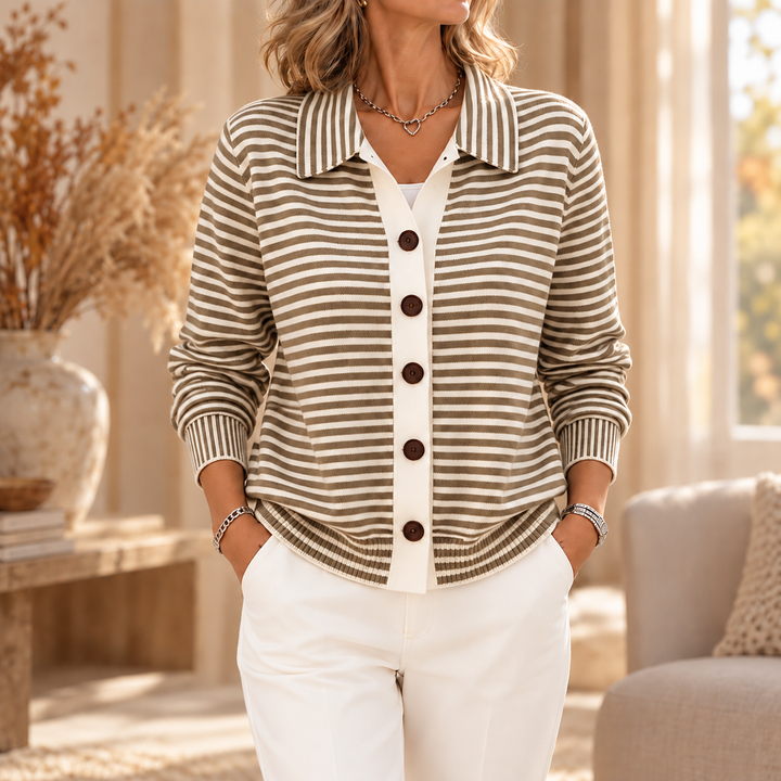 Lesley | The Striped Cardigan