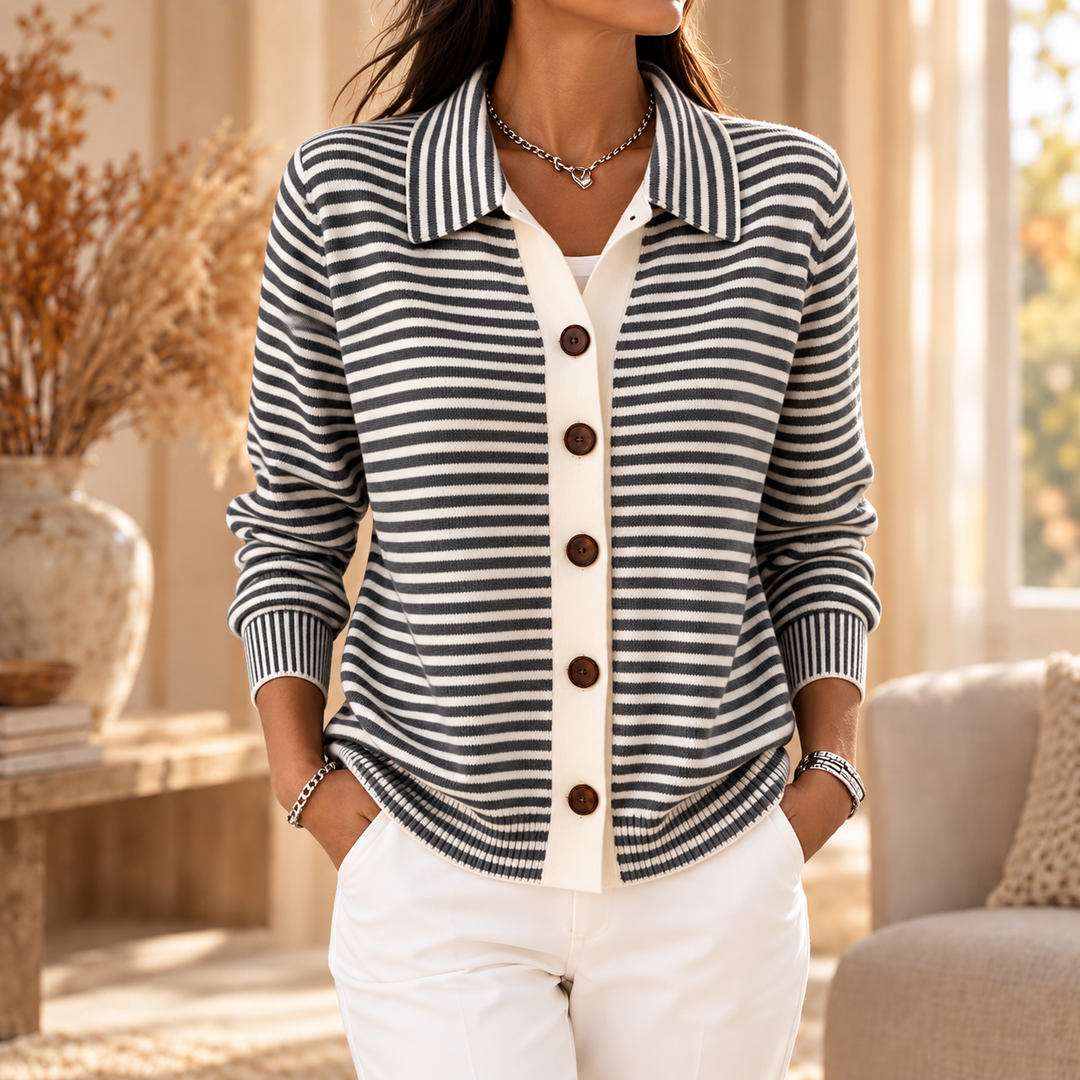 Lesley | The Striped Cardigan