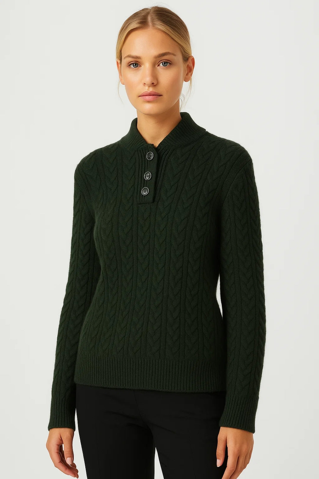 Ysella | Cable-Knit Cardigan With Buttons