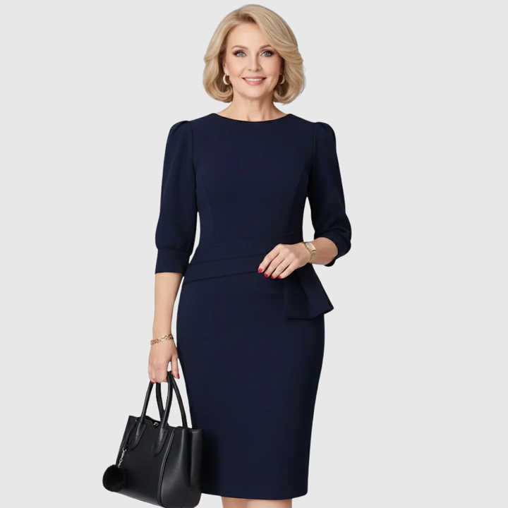 CLAUDINE BLOOM | REFINED RUFFLE MIDI DRESS
