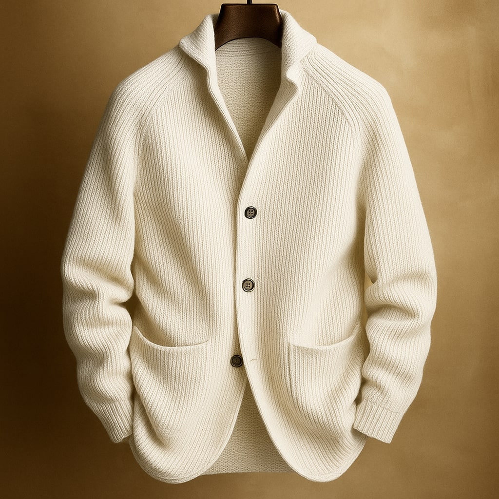 Preston | Men’s Ribbed Wool Cardigan