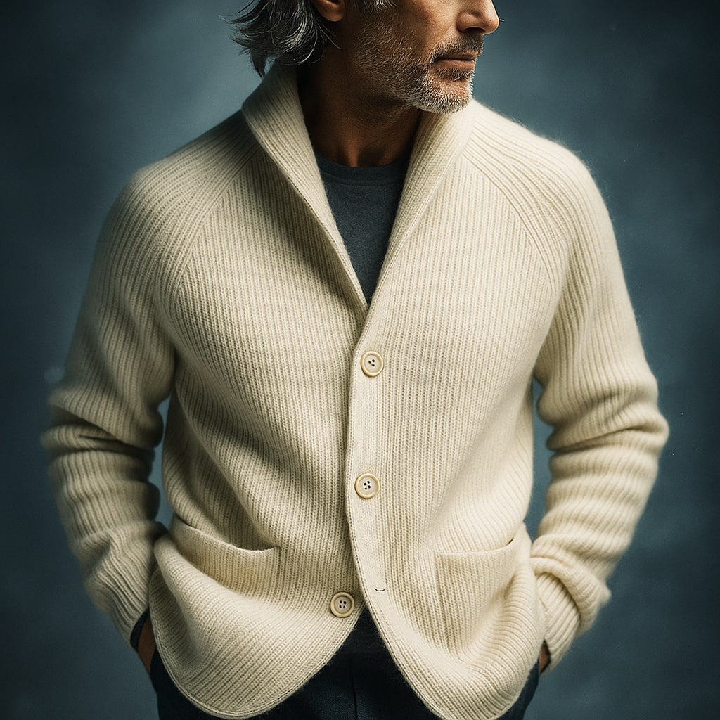 Preston | Men’s Ribbed Wool Cardigan