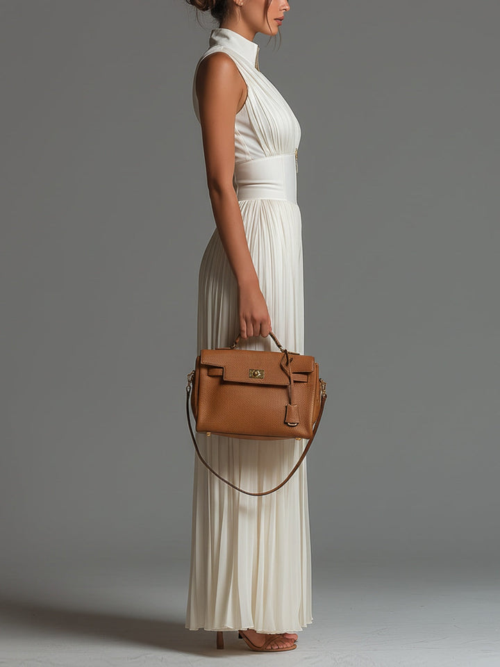 Arabella | The Pleated Wide-Leg Chiffon Jumpsuit