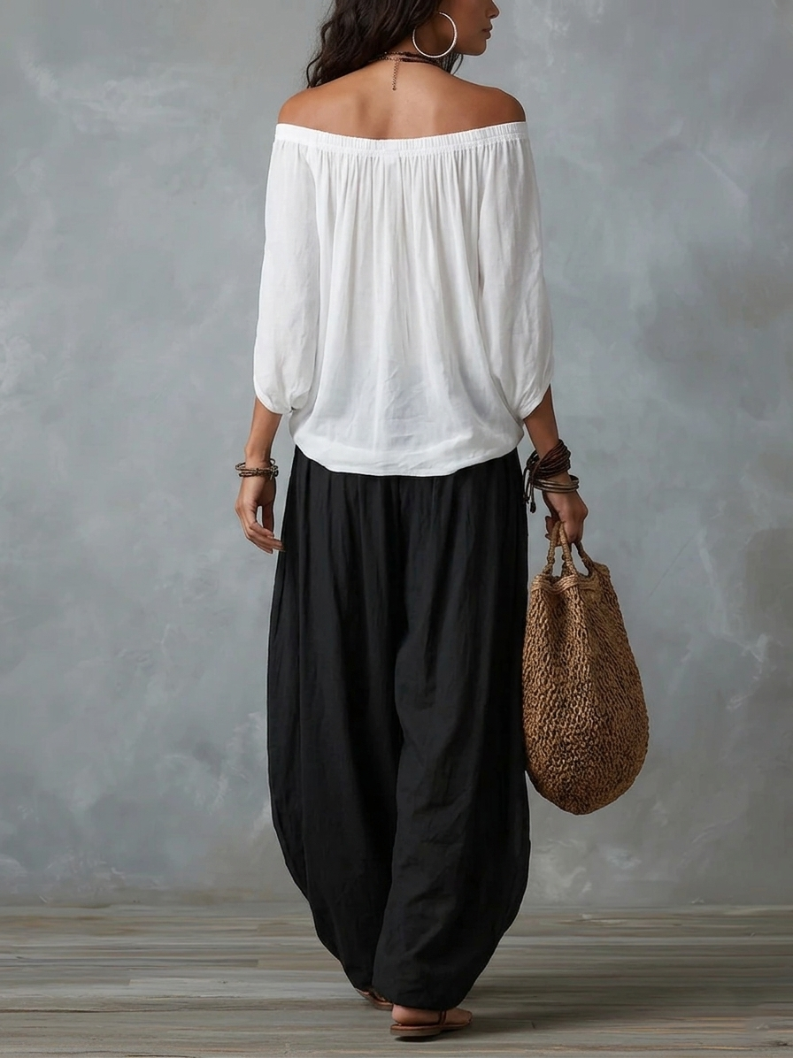 Constance | The Off-Shoulder Lantern Trouser Set