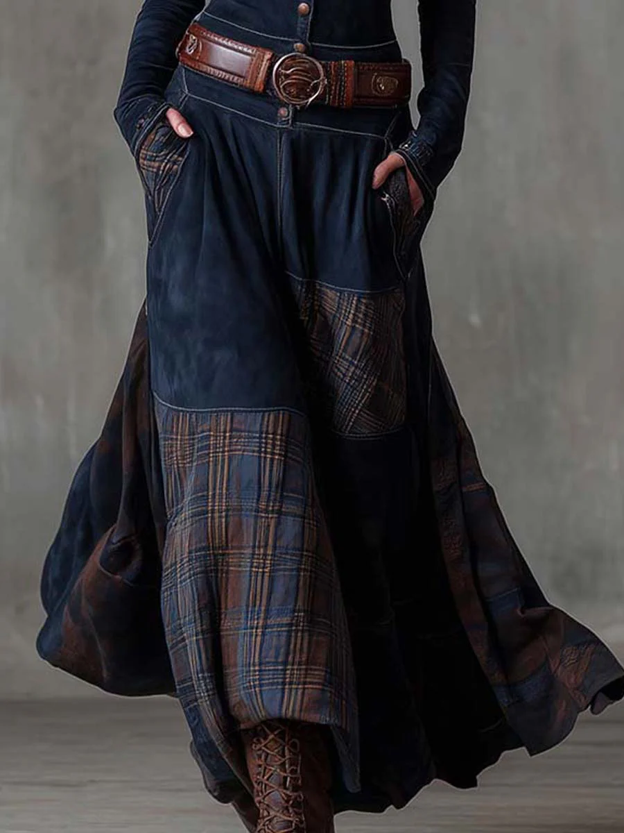 Elise | Suede Maxi Dress with Belt