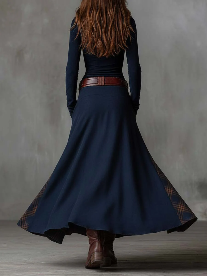Elise | Suede Maxi Dress with Belt