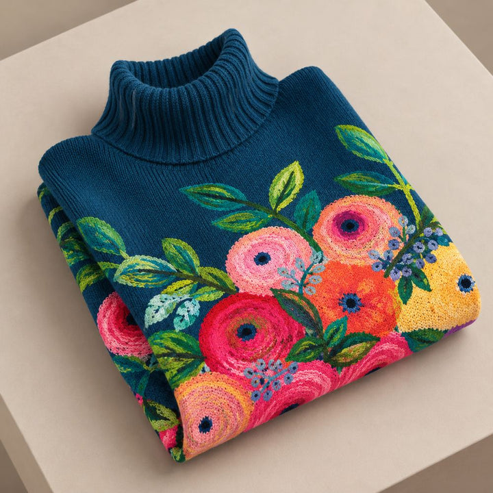 Marigold | The Embroidered Roll Neck