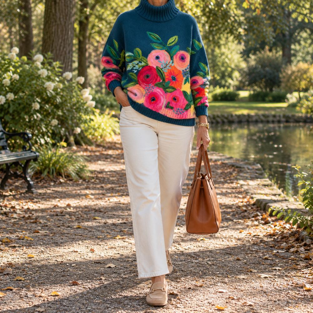 Marigold | The Embroidered Roll Neck