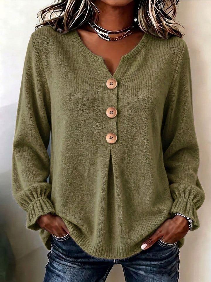 Lydia | The Pleated Henley Top