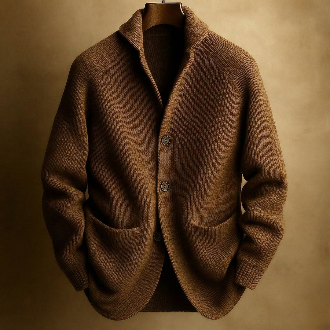 Preston | Men’s Ribbed Wool Cardigan