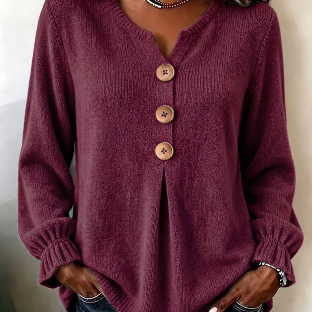 Lydia | The Pleated Henley Top