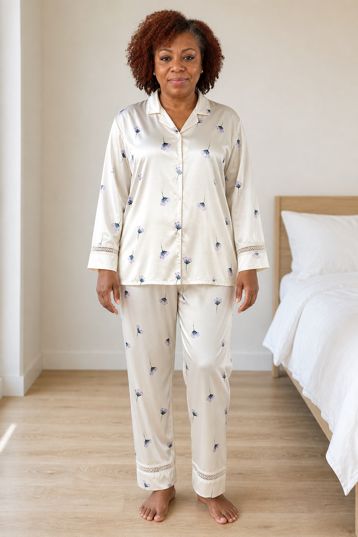 Celeste | Stylish Lace-Trimmed Pajama Set