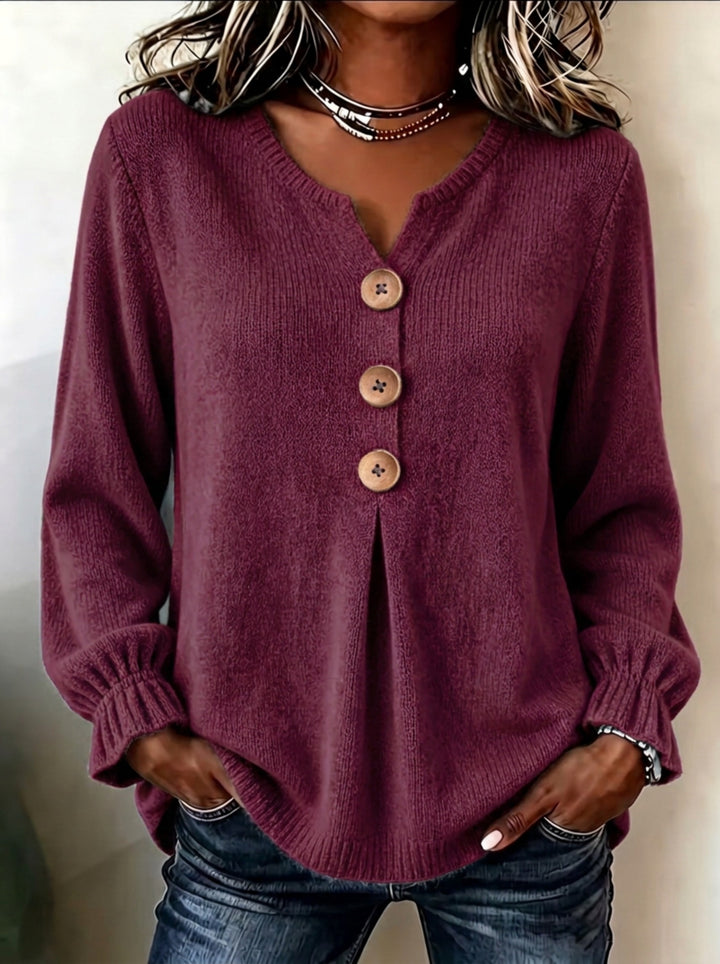 Lydia | The Pleated Henley Top