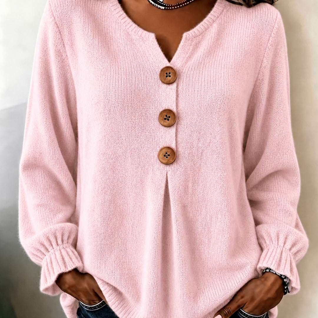 Lydia | The Pleated Henley Top