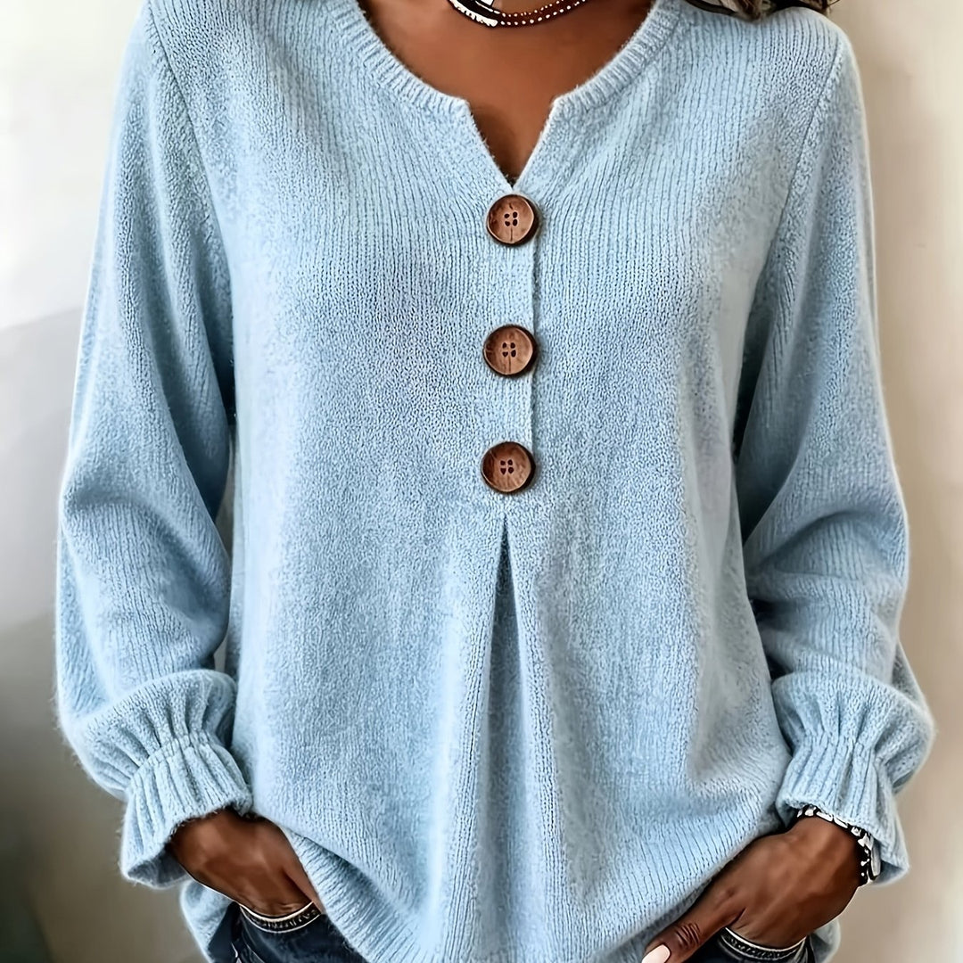 Lydia | The Pleated Henley Top