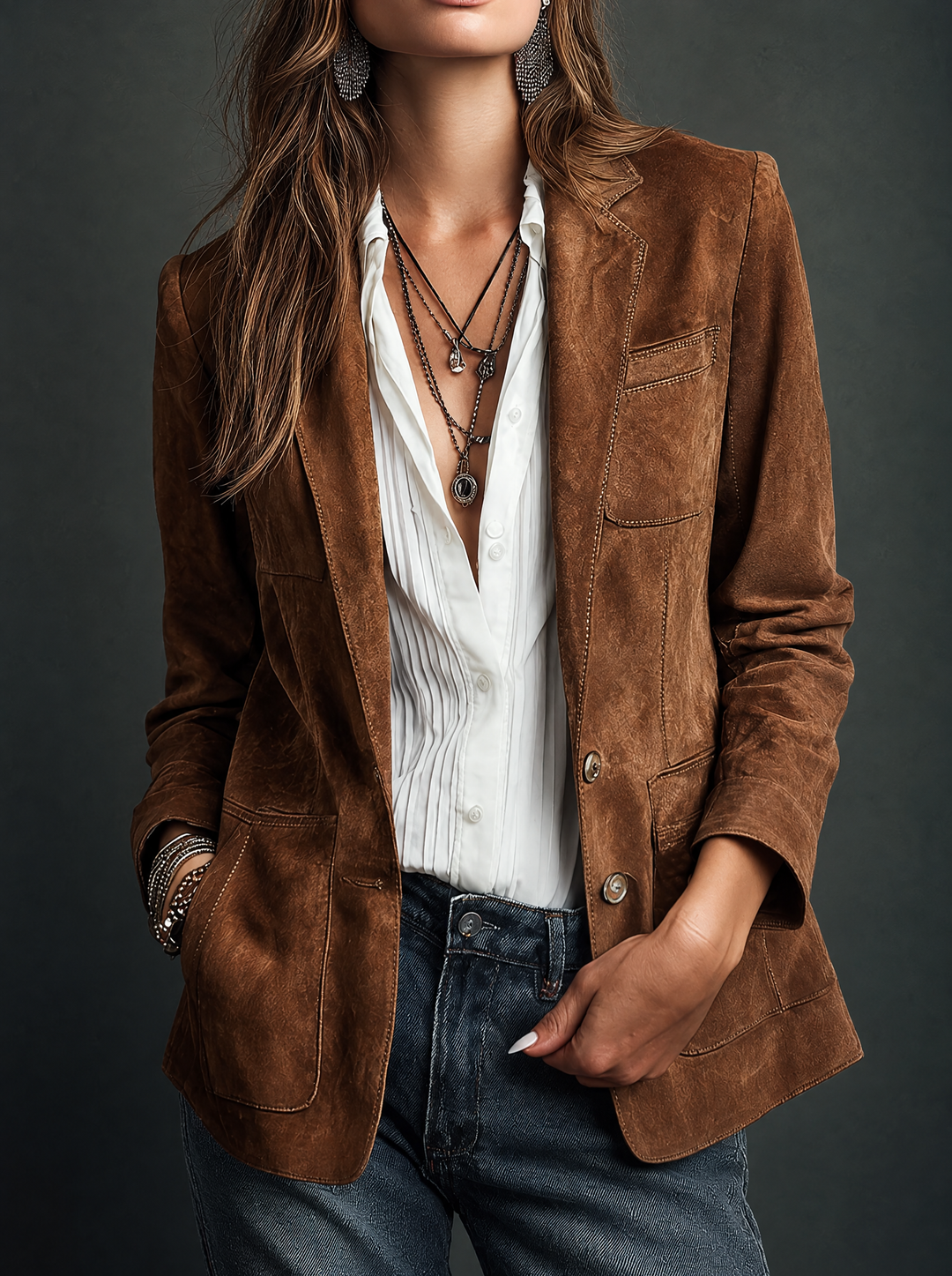 Marcelle | Vintage Brown Blazer